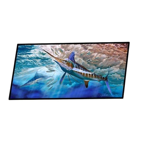 Carolines Treasures Carolines Treasures JMA2015HRM2858 28 x 58 in. White Rabbit Blue Marlin Indoor or Outdoor Runner Mat JMA2015HRM2858 - main